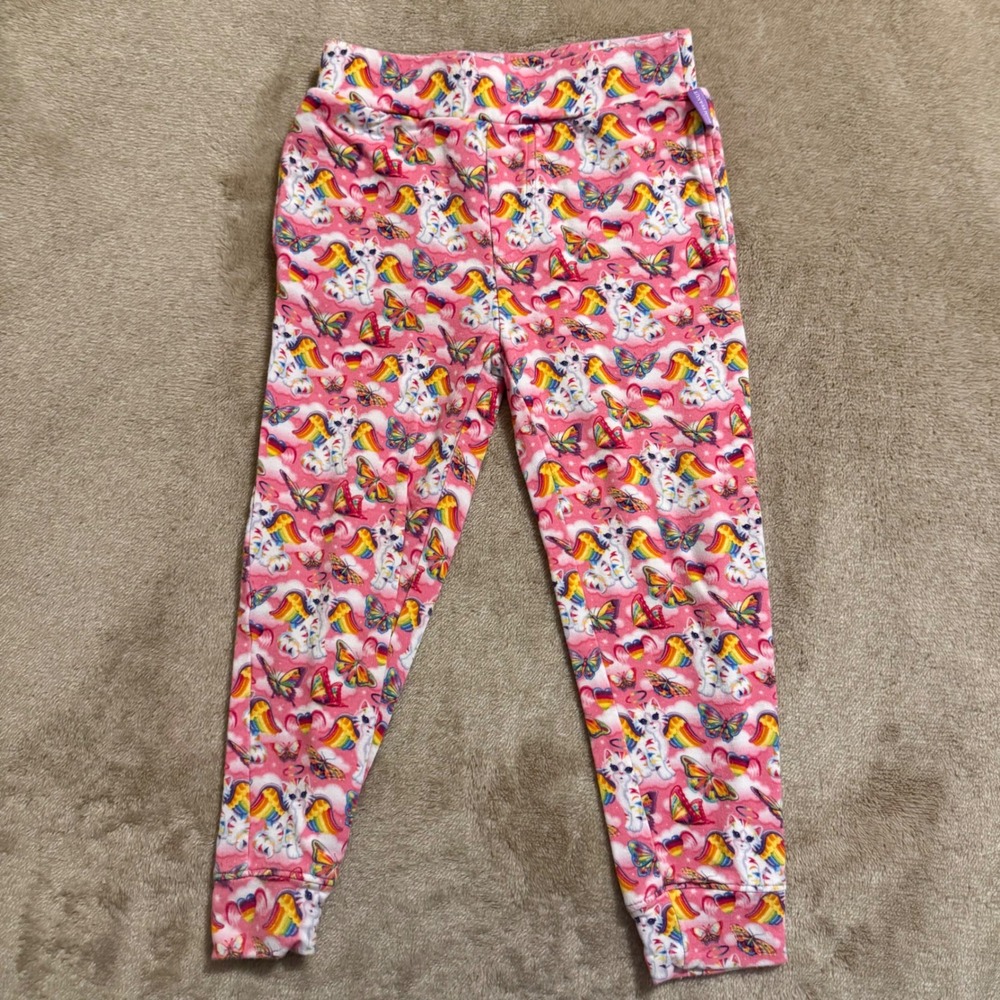 Posh Peanut Lisa Frank Fantastic World Rainbow Kitten Joggers Pink Kids 2T